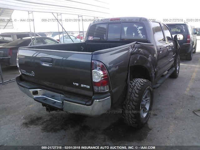 5TFLU4EN9DX065973 - 2013 TOYOTA TACOMA DOUBLE CAB ნაცრისფერი ფოტო 4
