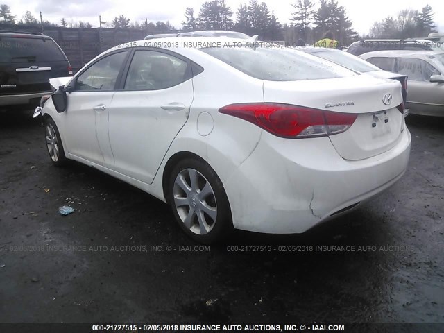 5NPDH4AEXDH387399 - 2013 HYUNDAI ELANTRA GLS/LIMITED WHITE photo 3