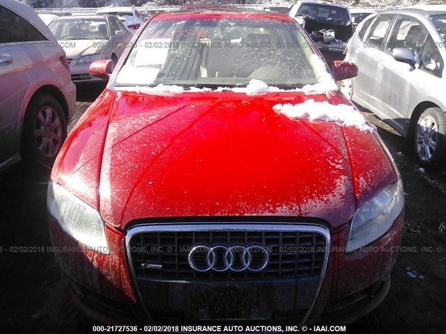 WAUDF78E18A072661 - 2008 AUDI A4 2.0T QUATTRO RED photo 6