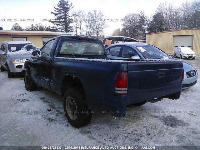 1B7FL26X91S315015 - 2001 DODGE DAKOTA BLUE photo 3