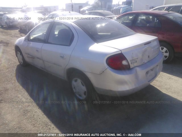 1B3ES26CX2D617870 - 2002 DODGE NEON SILVER photo 3