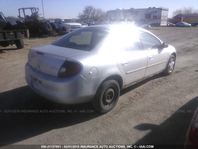 1B3ES26CX2D617870 - 2002 DODGE NEON SILVER photo 4