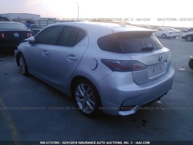 JTHKD5BH3E2179805 - 2014 LEXUS CT 200 SILVER photo 3