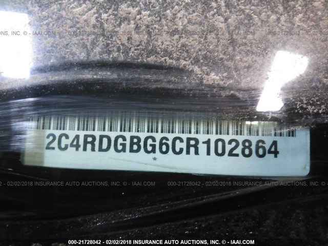 2C4RDGBG6CR102864 - 2012 DODGE GRAND CARAVAN SE GRAY photo 9