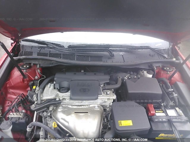 4T1BF1FK9CU520647 - 2012 TOYOTA CAMRY SE/LE/XLE 红色 照片 10