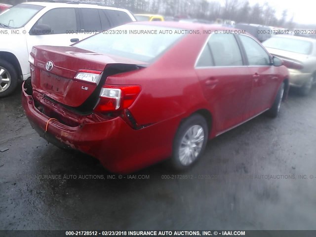 4T1BF1FK9CU520647 - 2012 TOYOTA CAMRY SE/LE/XLE 红色 照片 4