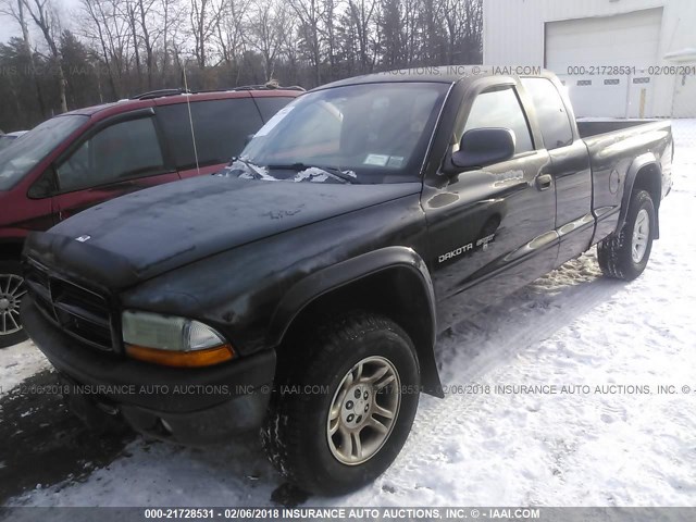 1B7GG32X62S602947 - 2002 DODGE DAKOTA SPORT/RT BLACK photo 2