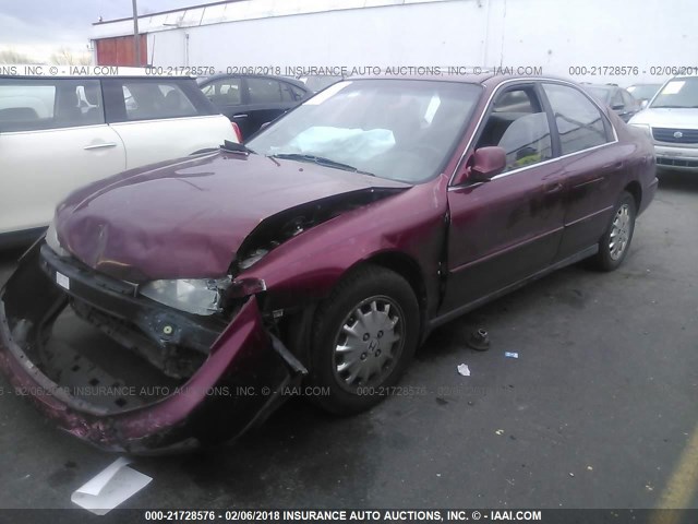 1HGCD5659TA167863 - 1996 HONDA ACCORD EX/EX-R MAROON photo 2