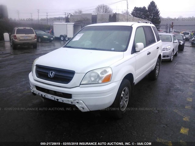 5FNYF18604B011961 - 2004 HONDA PILOT EXL WHITE photo 2