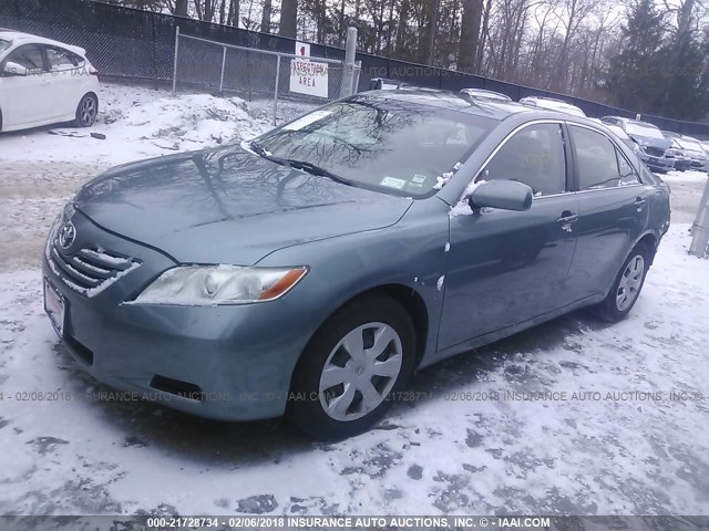 4T1BK46K27U550379 - 2007 TOYOTA CAMRY NEW GENERAT LE/XLE/SE GREEN photo 2