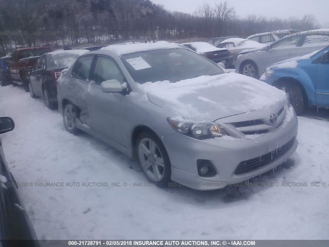 2T1BU4EE9DC103597 - 2013 TOYOTA COROLLA S/LE SILVER photo 1