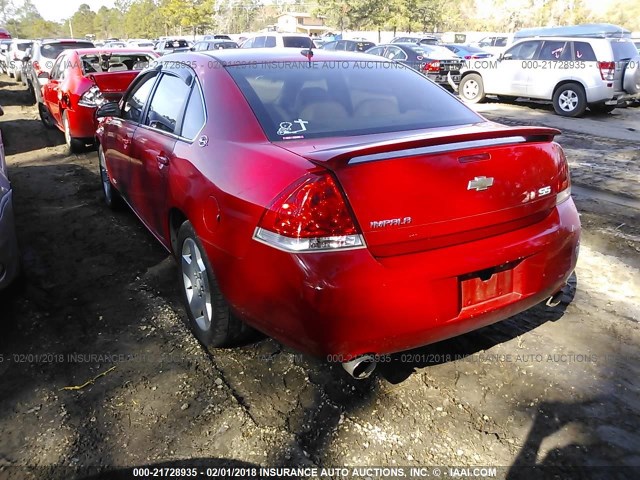 2G1WD58CX89127052 - 2008 CHEVROLET IMPALA SUPER SPORT RED photo 3