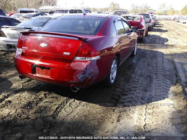 2G1WD58CX89127052 - 2008 CHEVROLET IMPALA SUPER SPORT RED photo 4