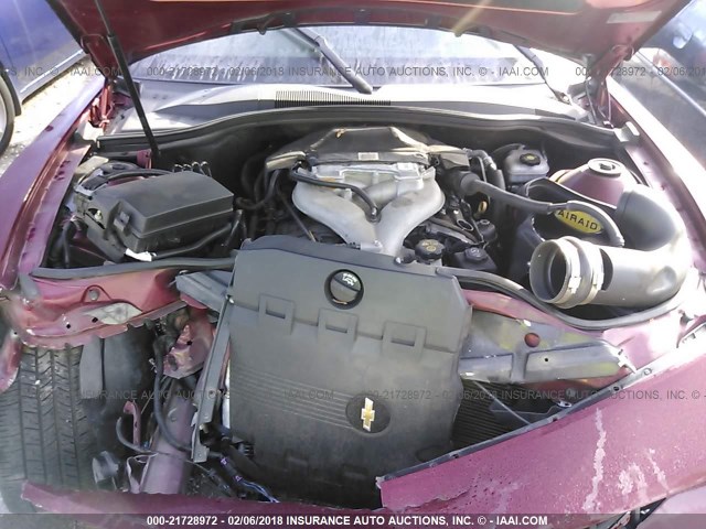 2G1FB1EDXB9132609 - 2011 CHEVROLET CAMARO LT MAROON photo 10