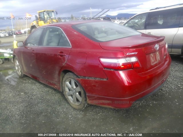 4T1BE46K37U106645 - 2007 TOYOTA CAMRY NEW GENERAT CE/LE/XLE/SE RED photo 3