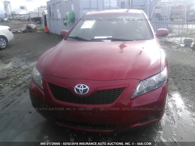 4T1BE46K37U106645 - 2007 TOYOTA CAMRY NEW GENERAT CE/LE/XLE/SE RED photo 6