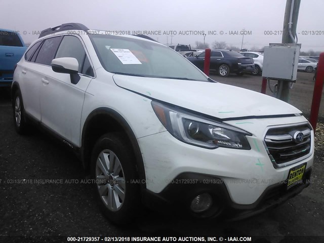 4S4BSAHC8J3213443 - 2018 SUBARU OUTBACK 2.5I PREMIUM WHITE photo 1