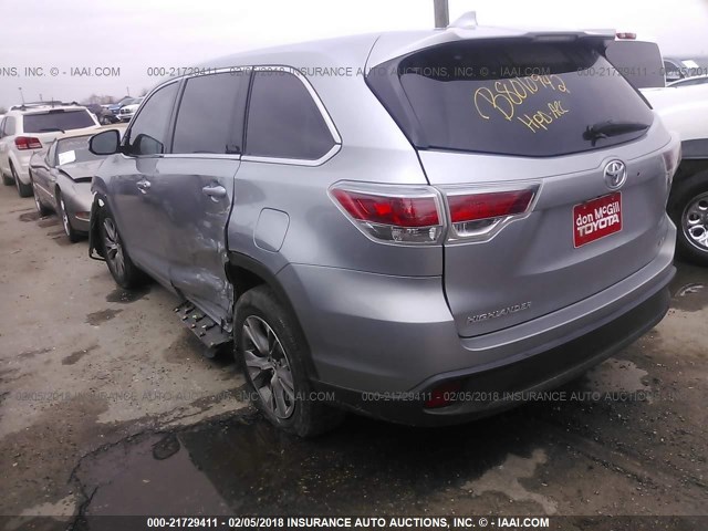 5TDZKRFH5ES021868 - 2014 TOYOTA HIGHLANDER LE/LE PLUS GRAY photo 3