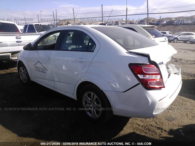 1G1JB5SH4H4163343 - 2017 CHEVROLET SONIC LS WHITE photo 3