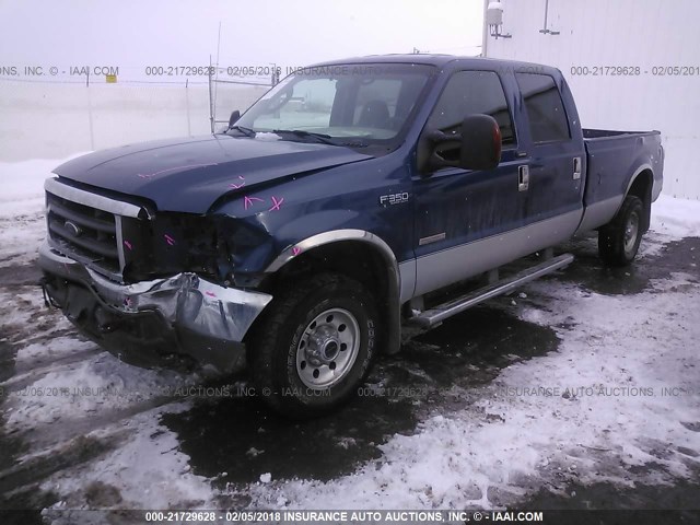 1FTSW31P04EA10914 - 2004 FORD F350 SRW SUPER DUTY BLUE photo 2