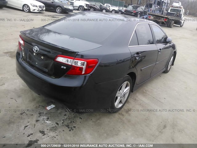 4T1BF1FK6DU259625 - 2013 TOYOTA CAMRY L/SE/LE/XLE BLACK photo 4