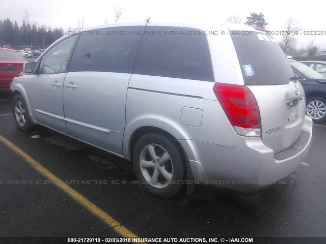 5N1BV28U44N332024 - 2004 NISSAN QUEST S/SE/SL SILVER photo 3