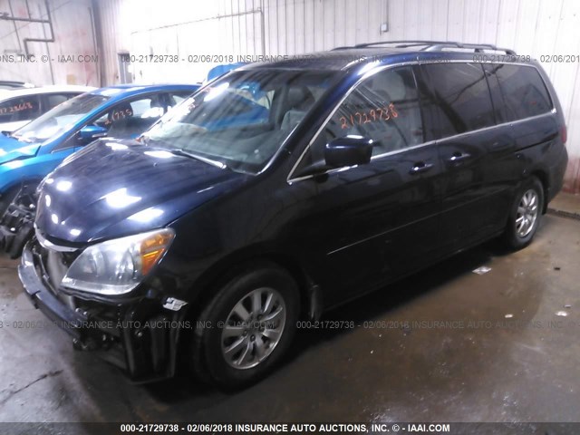 5FNRL38638B027764 - 2008 HONDA ODYSSEY EXL BLUE photo 2