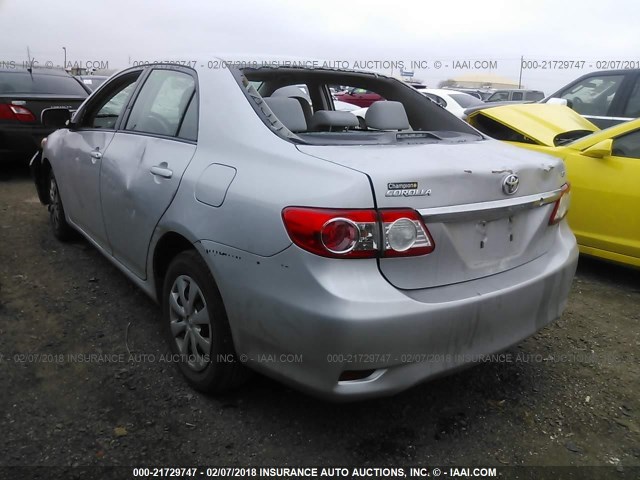 2T1BU4EE5BC571517 - 2011 TOYOTA COROLLA S/LE SILVER photo 3