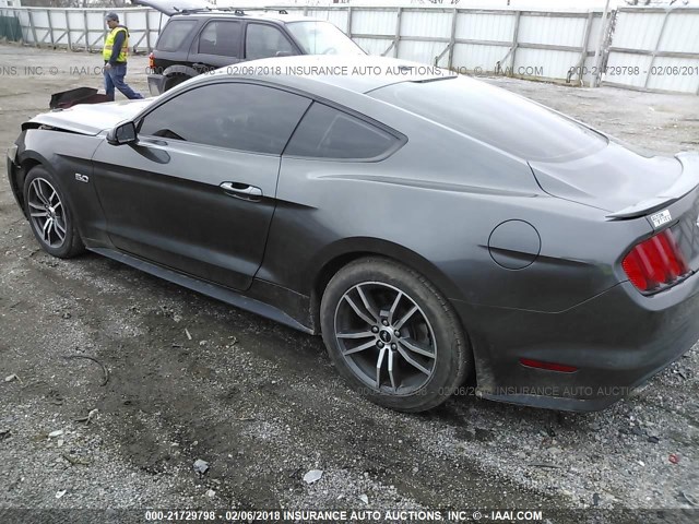 1FA6P8CFXG5259330 - 2016 FORD MUSTANG GT SILVER photo 3