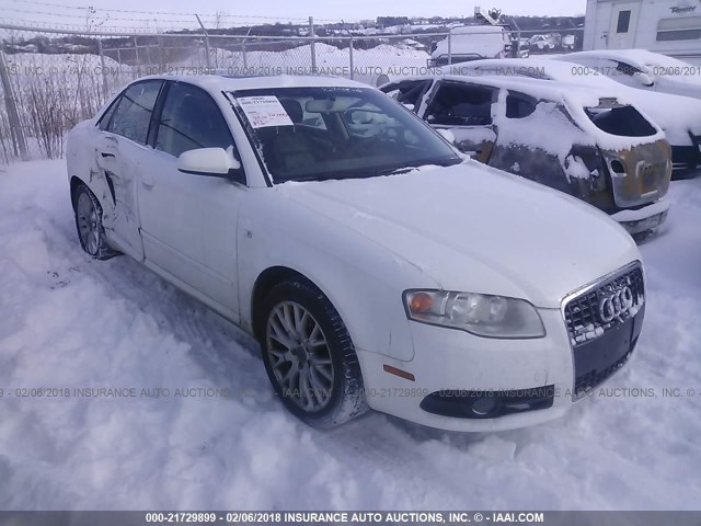 WAUDF78E18A137847 - 2008 AUDI A4 2.0T QUATTRO WHITE photo 1