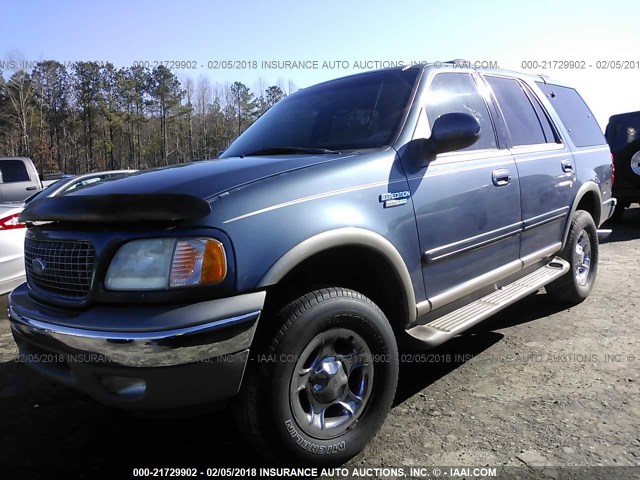 1FMPU18L5YLA48588 - 2000 FORD EXPEDITION EDDIE BAUER BLUE photo 2