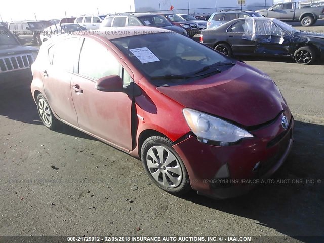 JTDKDTB31C1023906 - 2012 TOYOTA PRIUS C RED photo 1