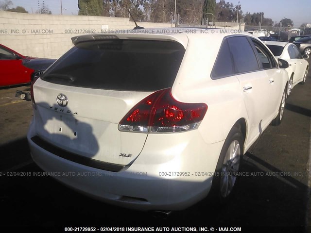 4T3ZA3BB2EU084877 - 2014 TOYOTA VENZA LE/XLE WHITE photo 4