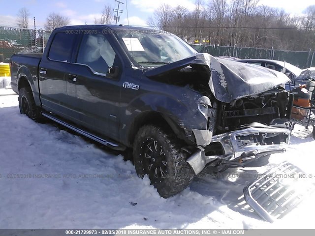 1FTEW1EP6FFB88450 - 2015 FORD F150 SUPERCREW GRAY photo 1