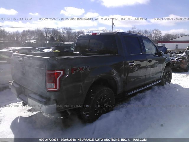 1FTEW1EP6FFB88450 - 2015 FORD F150 SUPERCREW GRAY photo 4
