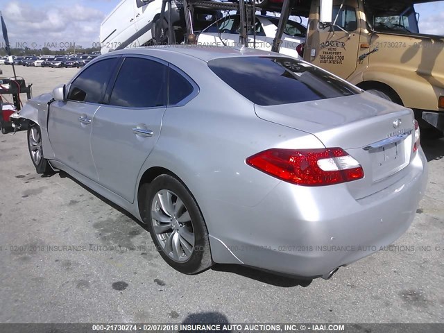 JN1EY1AP0DM650075 - 2013 INFINITI M35H SILVER photo 3