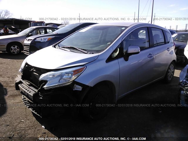 3N1CE2CP1EL392857 - 2014 NISSAN VERSA NOTE S/S PLUS/SV/SL SILVER photo 2