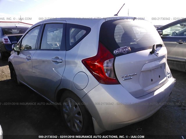 3N1CE2CP1EL392857 - 2014 NISSAN VERSA NOTE S/S PLUS/SV/SL SILVER photo 3