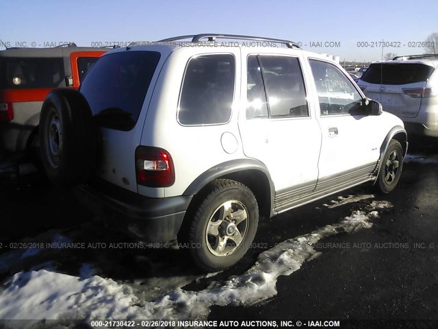 KNDJA723625153960 - 2002 KIA SPORTAGE WHITE photo 4