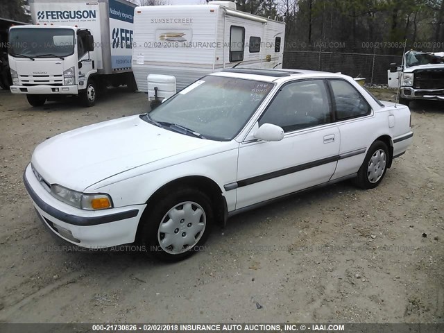 1HGCB7160MA031981 - 1991 HONDA ACCORD EX/EX-R WHITE photo 2