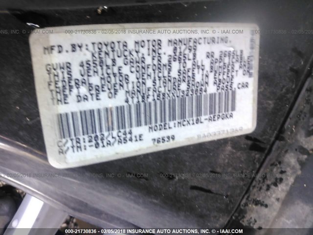 4T1BF18BXXU323084 - 1999 TOYOTA AVALON XL/XLS BLACK photo 9