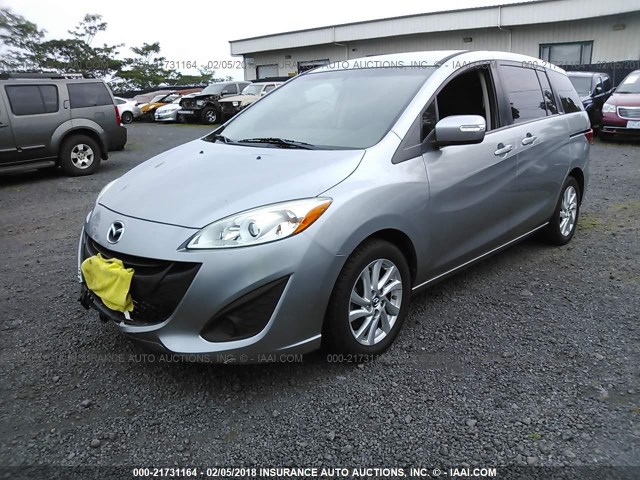 JM1CW2BL4E0165927 - 2014 MAZDA 5 SPORT SILVER photo 2