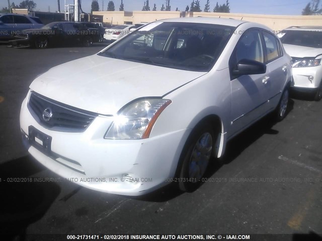 3N1AB6AP0CL673927 - 2012 NISSAN SENTRA 2.0/2.0S/SR/2.0SL WHITE photo 2