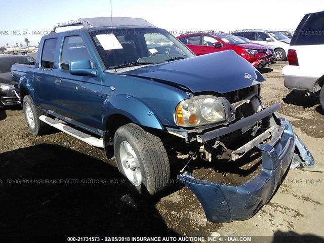 1N6ED27T41C362660 - 2001 NISSAN FRONTIER CREW CAB XE/CREW CAB SE BLUE photo 1