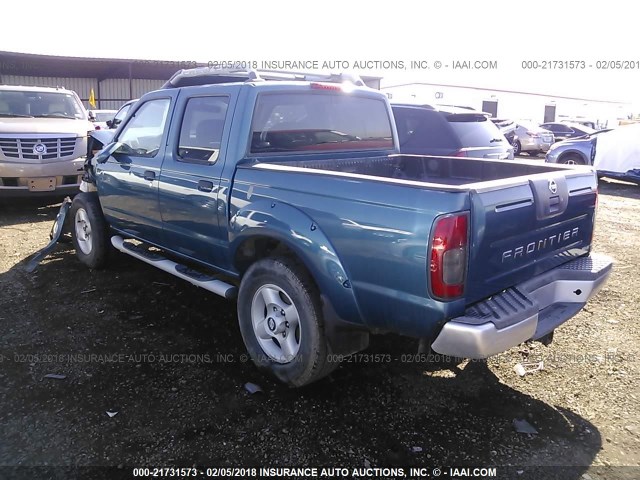 1N6ED27T41C362660 - 2001 NISSAN FRONTIER CREW CAB XE/CREW CAB SE BLUE photo 3