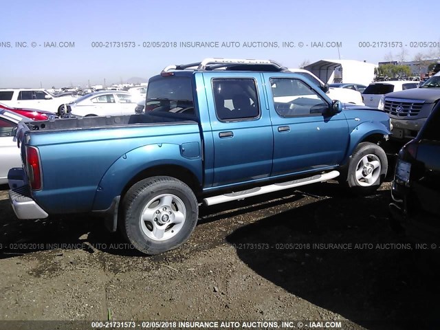 1N6ED27T41C362660 - 2001 NISSAN FRONTIER CREW CAB XE/CREW CAB SE BLUE photo 4