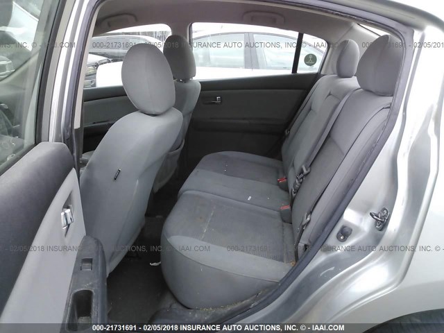 3N1AB6AP8CL663906 - 2012 NISSAN SENTRA 2.0/2.0S/SR/2.0SL SILVER photo 8