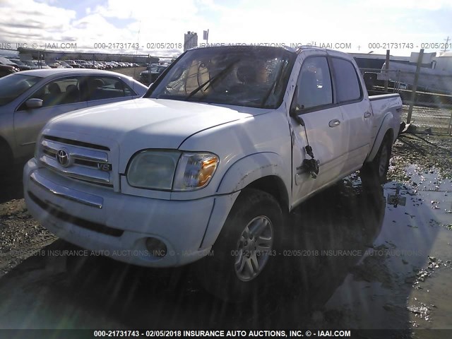 5TBET34126S507675 - 2006 TOYOTA TUNDRA DOUBLE CAB SR5 WHITE photo 2