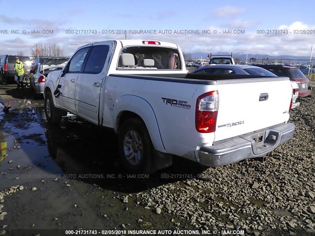 5TBET34126S507675 - 2006 TOYOTA TUNDRA DOUBLE CAB SR5 WHITE photo 3