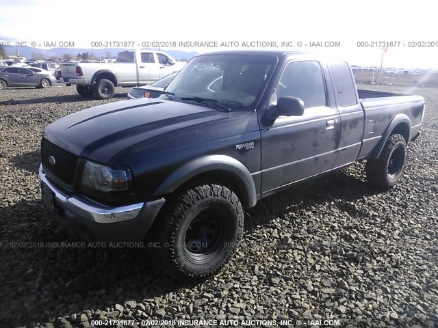 1FTZR15E81PA59975 - 2001 FORD RANGER SUPER CAB BLACK photo 2